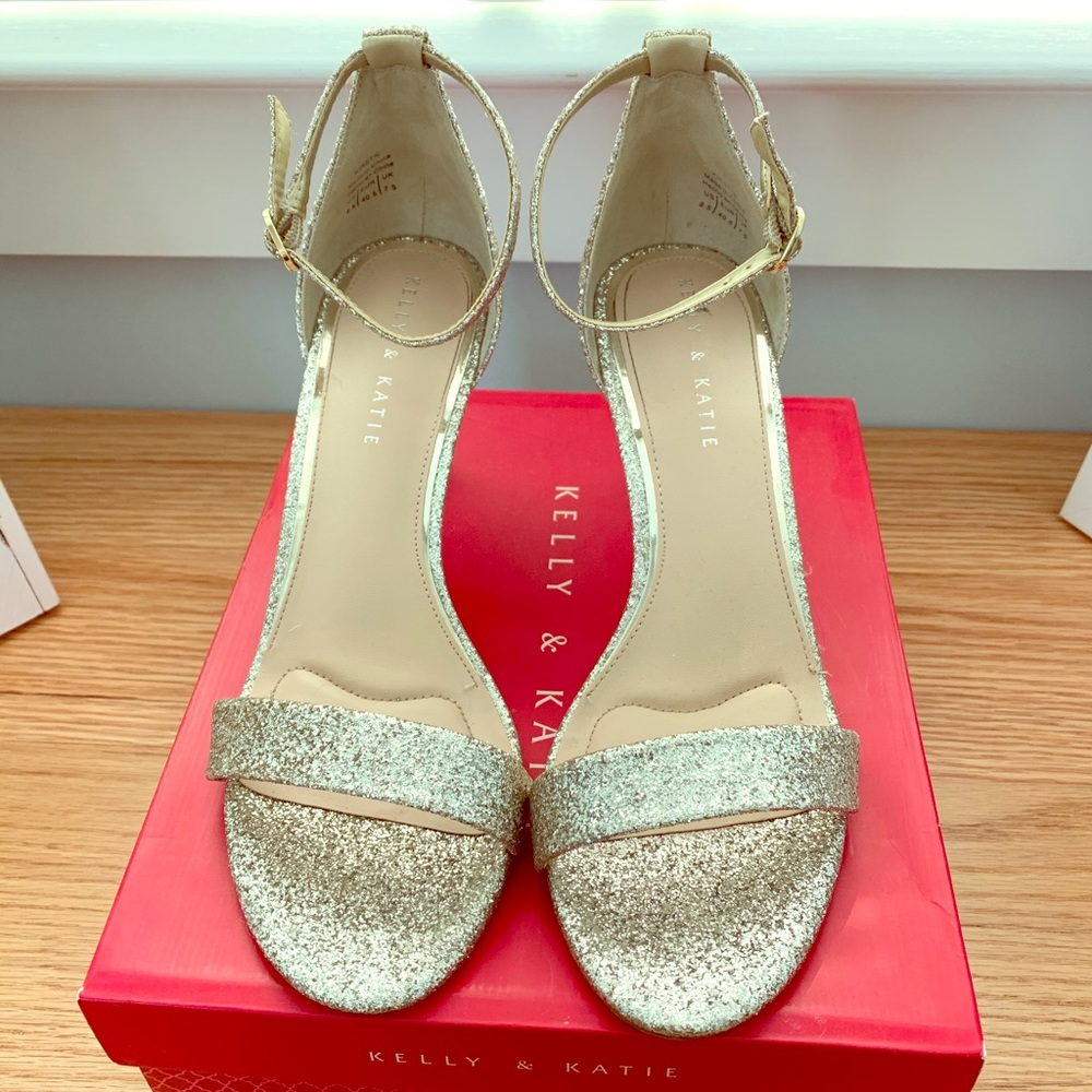 Gold Glitter Heels